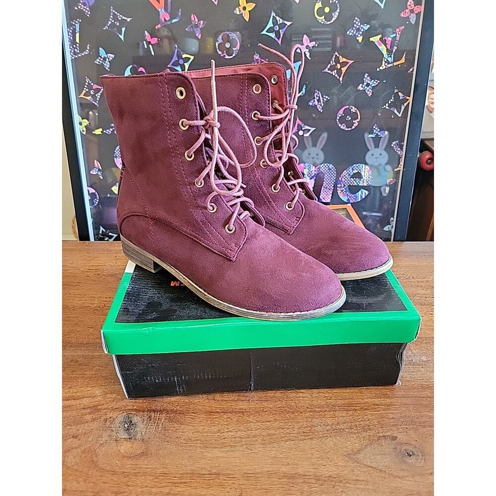 BU Collection Women's Boots Burgundy Size 10